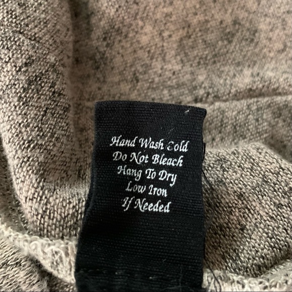 Mine Stonewashed Heather Beige Elbow Patch Button Side Crewneck Sweater M - Picture 8 of 8